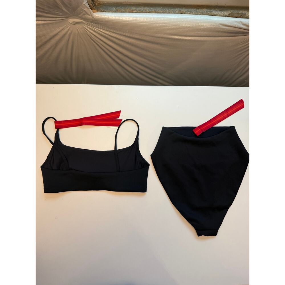 NWT Left On Friday Pool Days Set Bikini Top High Rise Bottom Black Size S Beach - Picture 7 of 8